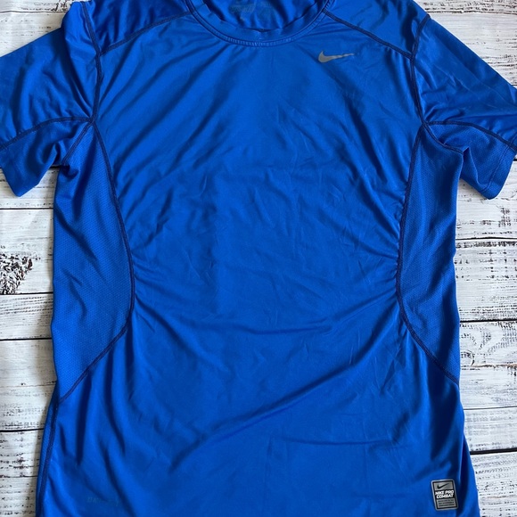 Nike Pro Combat Shirt fitted men’s Lg blue - Picture 2 of 7